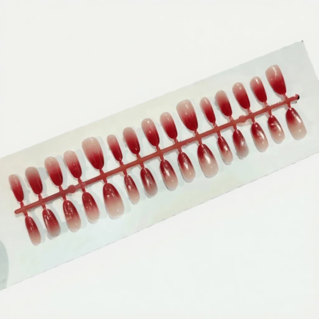 Press-on-naglar Ombre Cat Eye med strass, 30 st