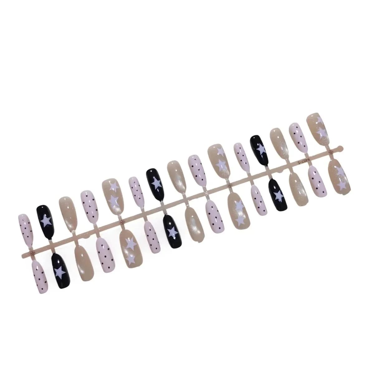 Cat Eye lösnaglar, dimmig rosa, oval form, 30 bitar