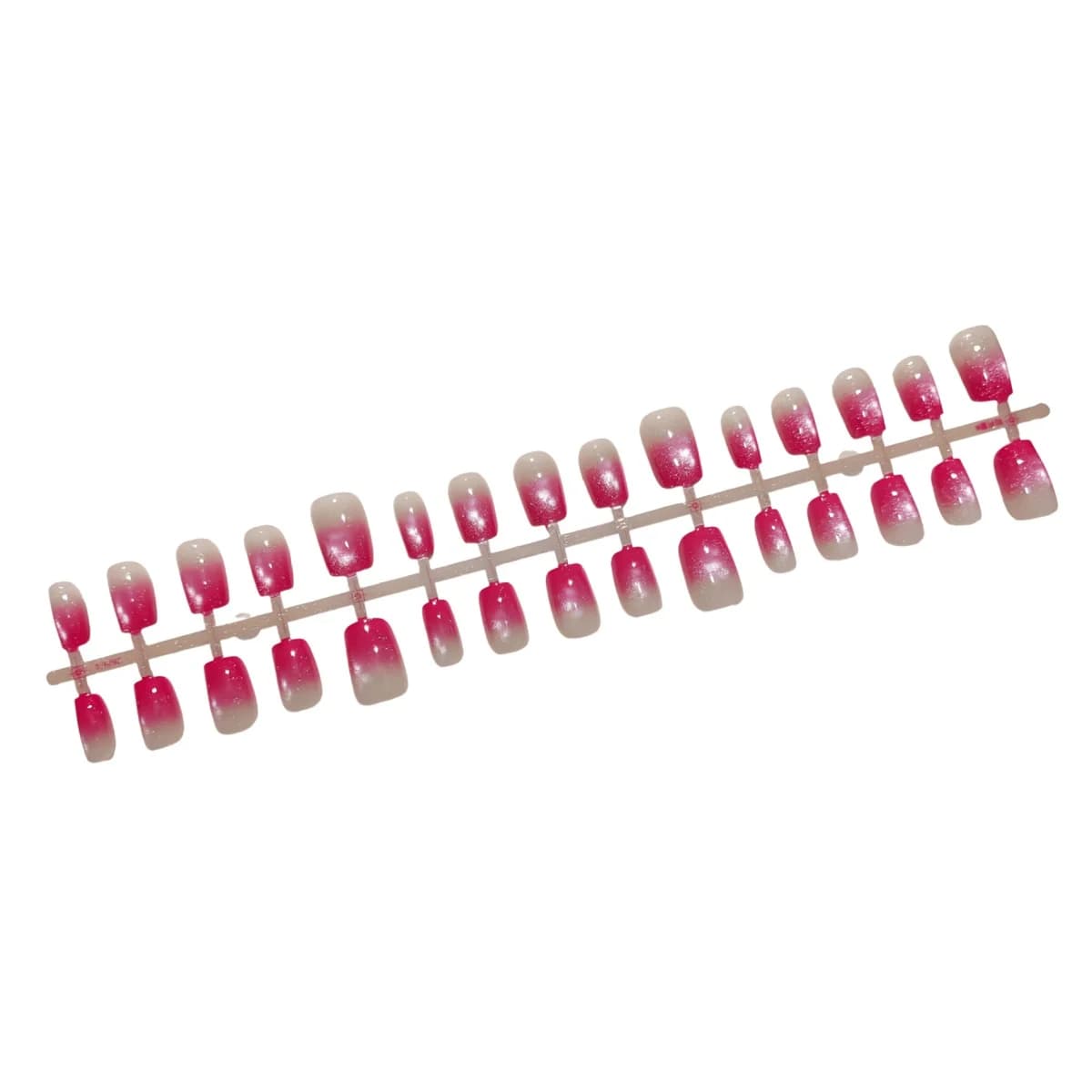 Rosrosa Gradient Cat Eye Lösnaglar Kort Ballerinaform