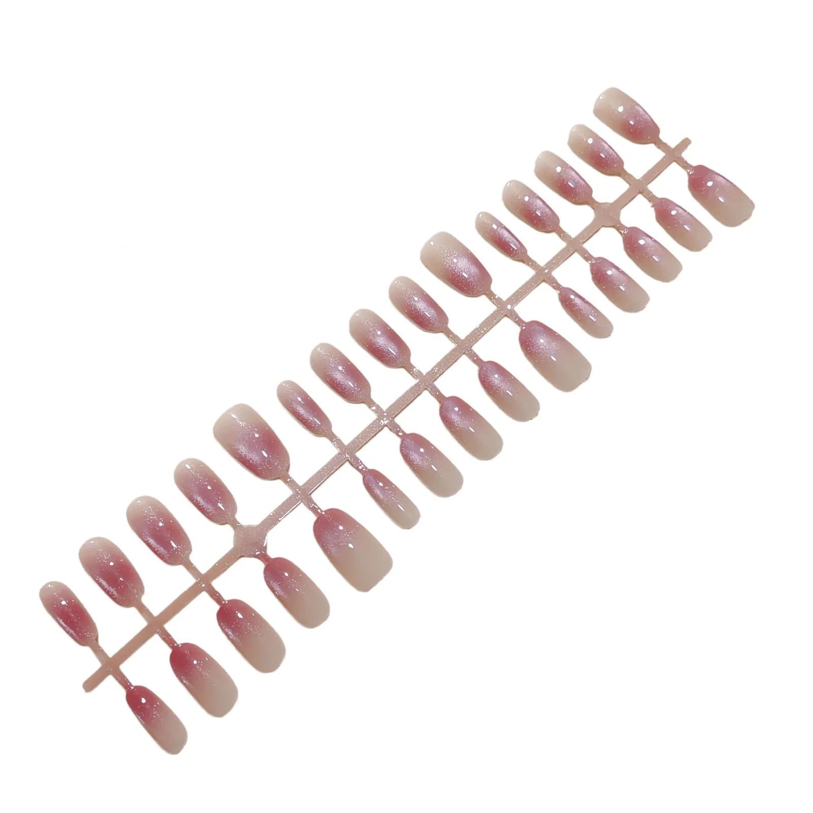 Rökig Lila Cat Eye Lösnaglar Kort/Medel Oval Gradient