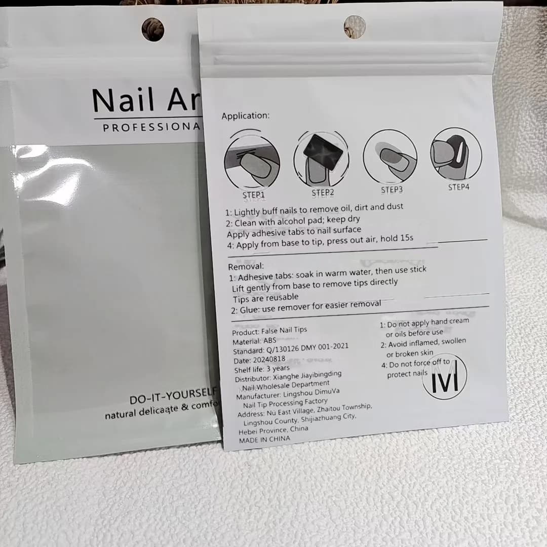 Sagegröna plastpåsar med dragkedja för nagelverktyg