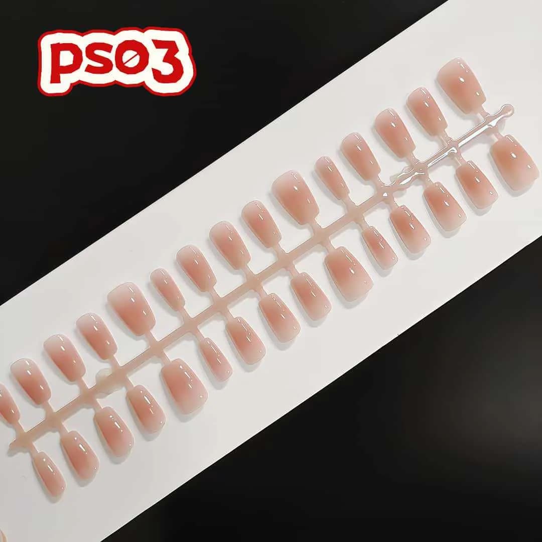 Lösnaglar Blush Design 30 st Kort Medium Kistform